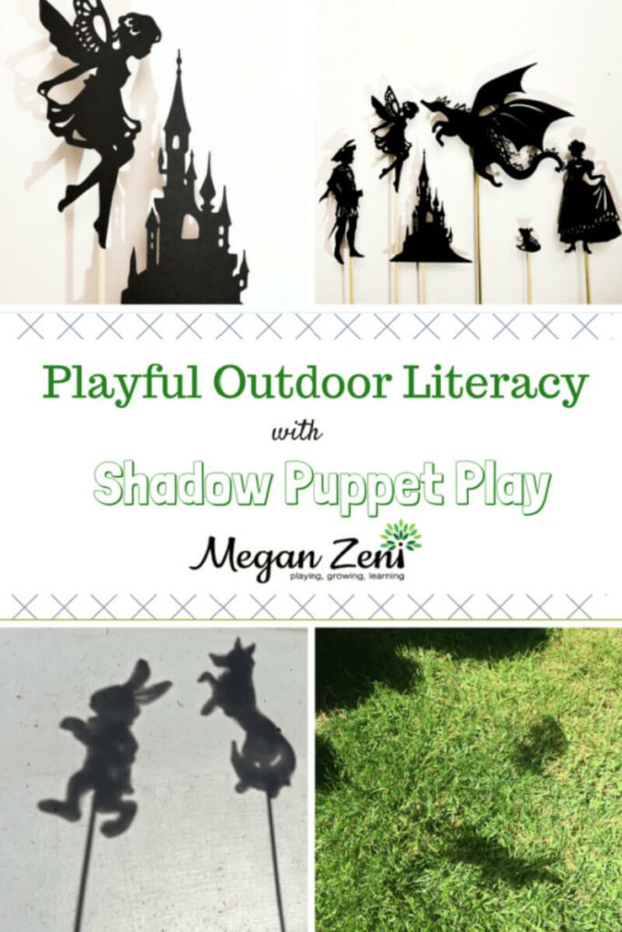 Playful literacy with shadow puppets.