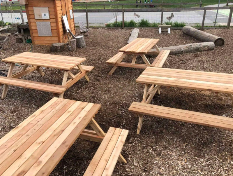 How to teach outside, these picnic tables are a great start.