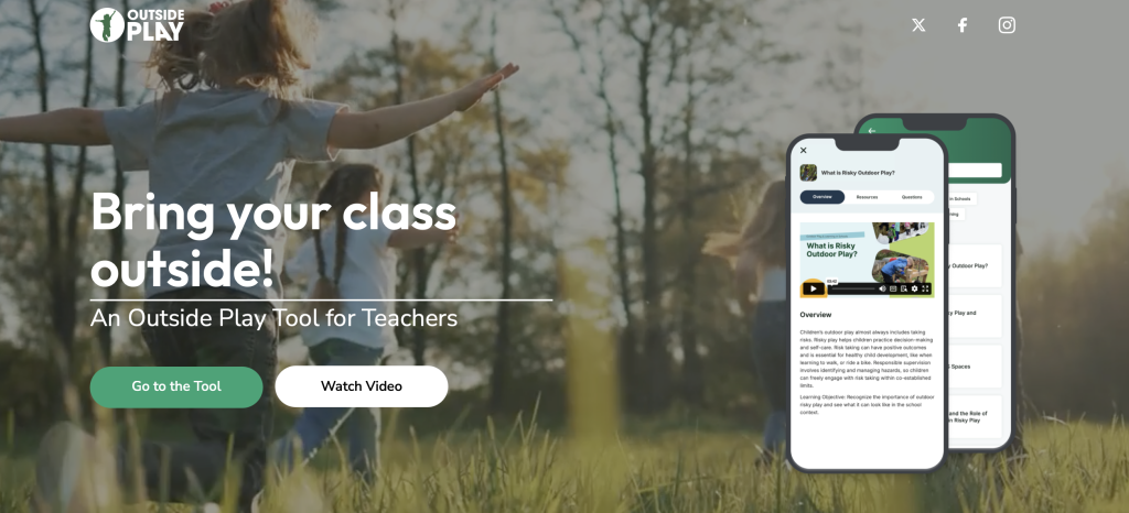 Outdoor play and learning tool for teachers